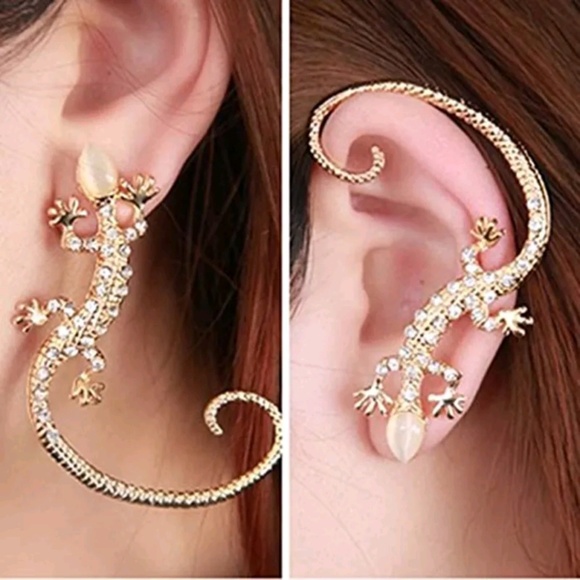 independent Jewelry - Gecko earring cuff jacket crawler